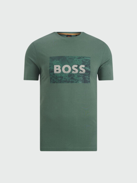 BOSS - Remera regular Fit en algodón Azul Oscuro