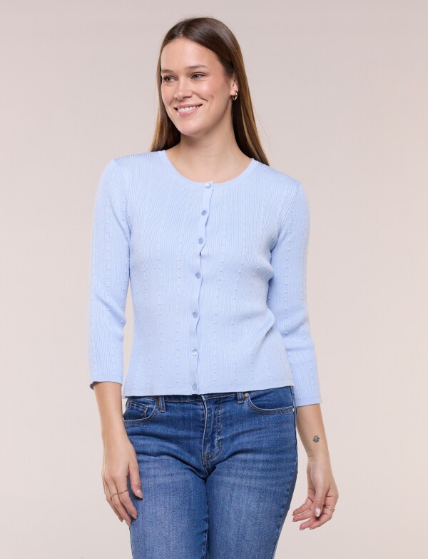 Cardigan Tejido Texturado CELESTE