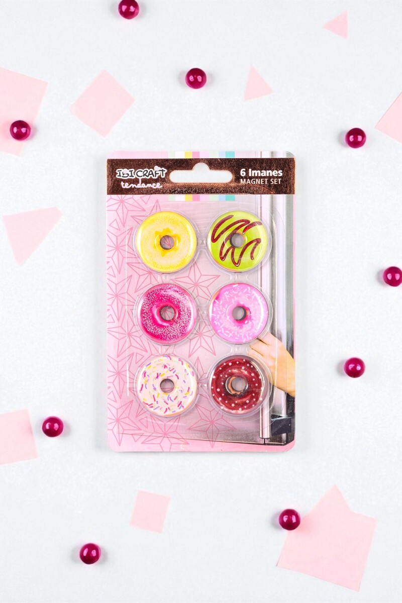 Set de 6 imanes ibi craft tendance - diseño "donuts"