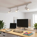 Set De Riel + 3 Spots 1.00m De Largo Soporte De Luz Blanco