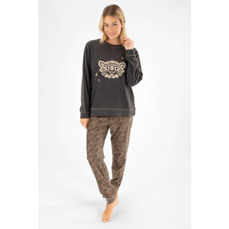 Pijama tiger grey bordado-zebra Zebra