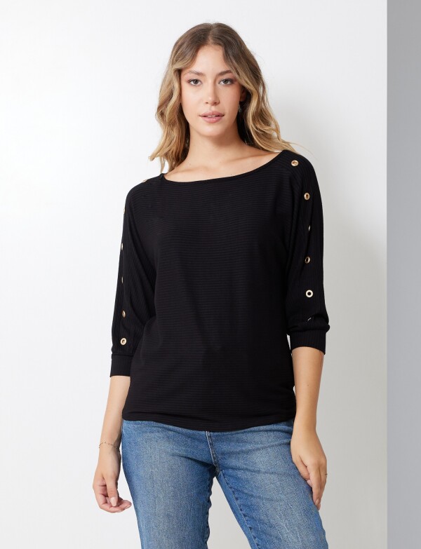 Blusa Ribs Metal NEGRO