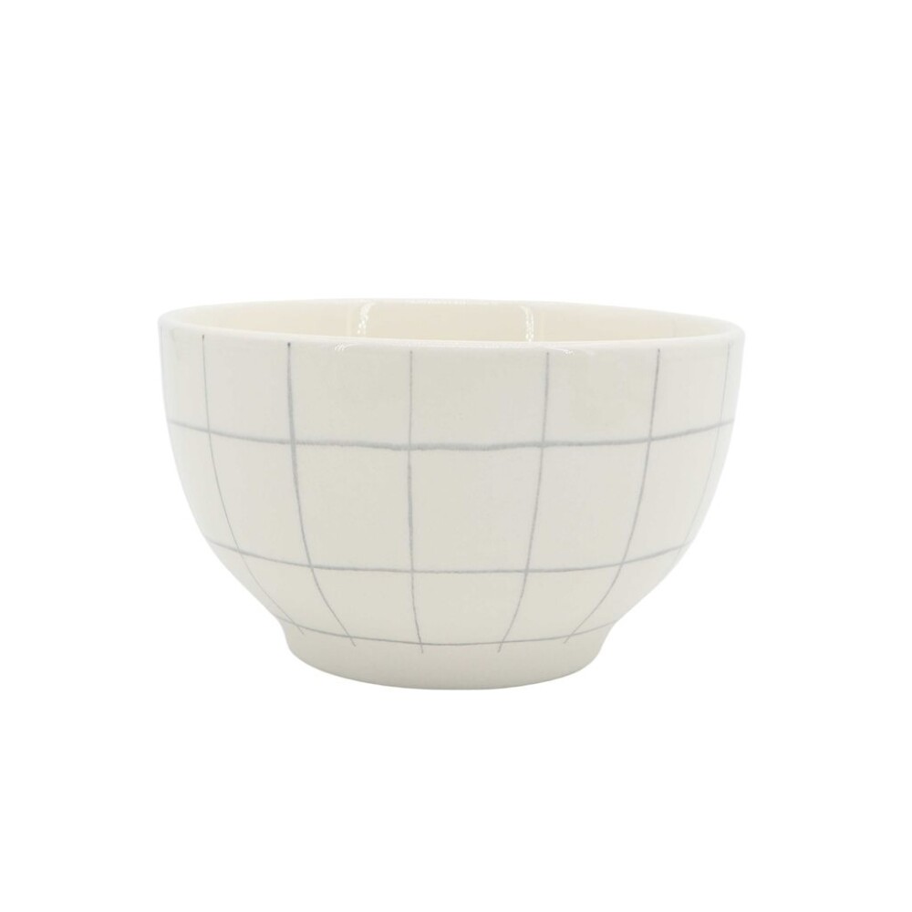 Bowl Cerámica D14Cm Quadra Blanco/Gris BOWL CERAMICA D14CM QUADRA BLANCO/GRIS