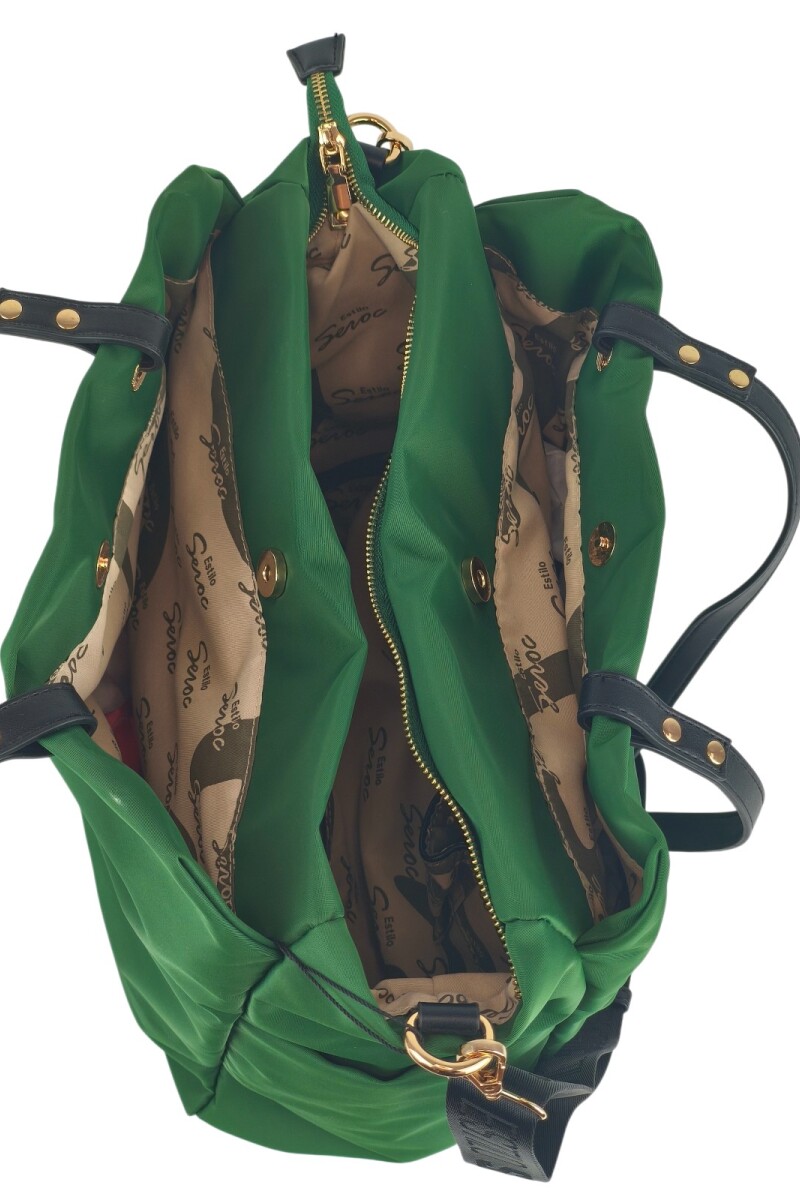 Cartera grande con guantera doble verde