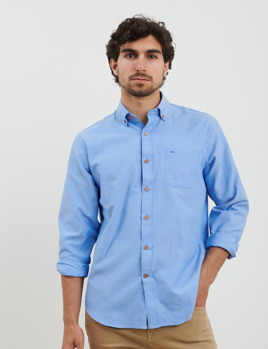 012487 CAMISA HARRINGTON LABEL Azul