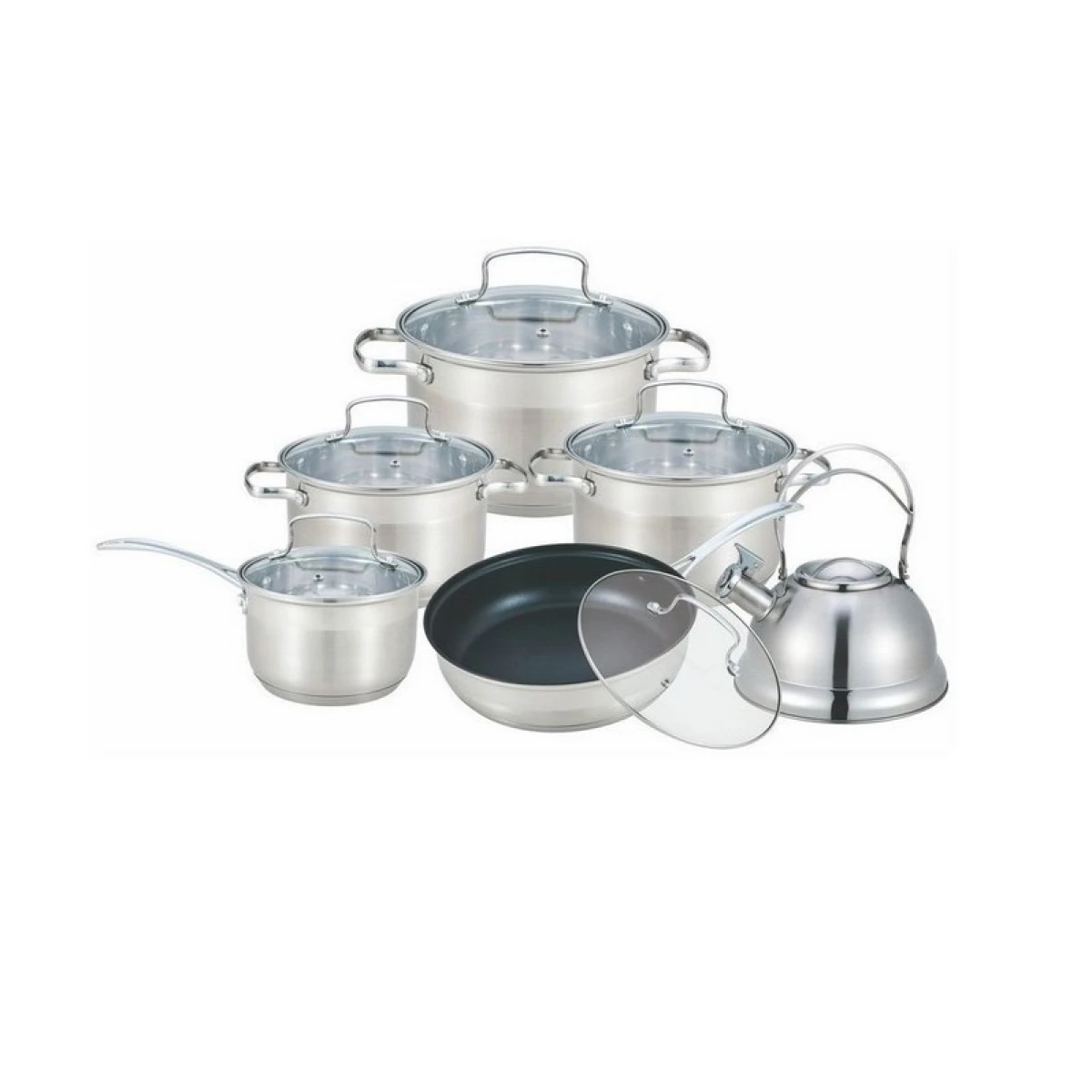 JUEGO DE OLLAS CUORI 12 PIEZAS ACRO INOX. 