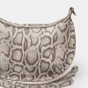 Bandolera Luna En Cuero Snake Print Natural