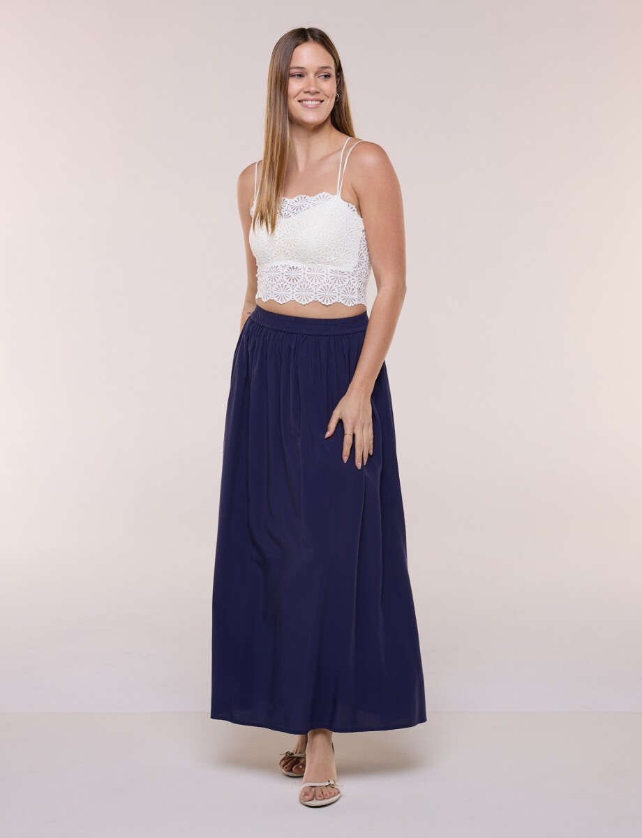 Falda Maxi Solid - Azul 