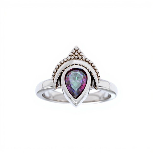 Anillo Lagrima-Plata 925-Piedra Topacio Místico-AN3262 conpiedra