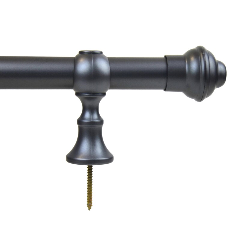 Barrote cortina de metal 1,5 m + 2 Soportes GRIS OSCURO