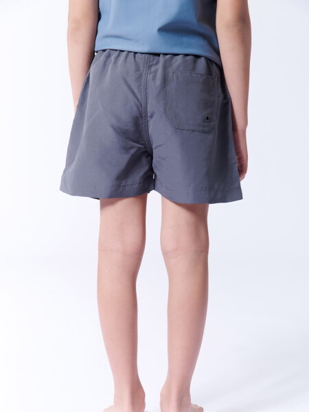 Short de baño liso Gris