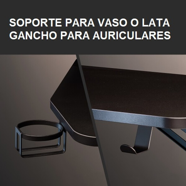 Escritorio Gamer Rgb Brateck Con Espejos ESCRITORIO GAMER RGB BRATECK CON ESPEJOS