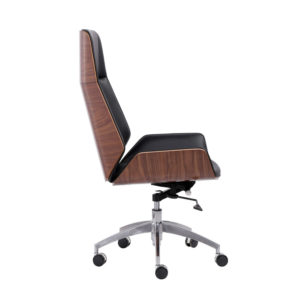 ASIENTO DE OFICINA PU-MADERA-Y-ALUMINIO NEGRO STRUCTURE SC HIGH