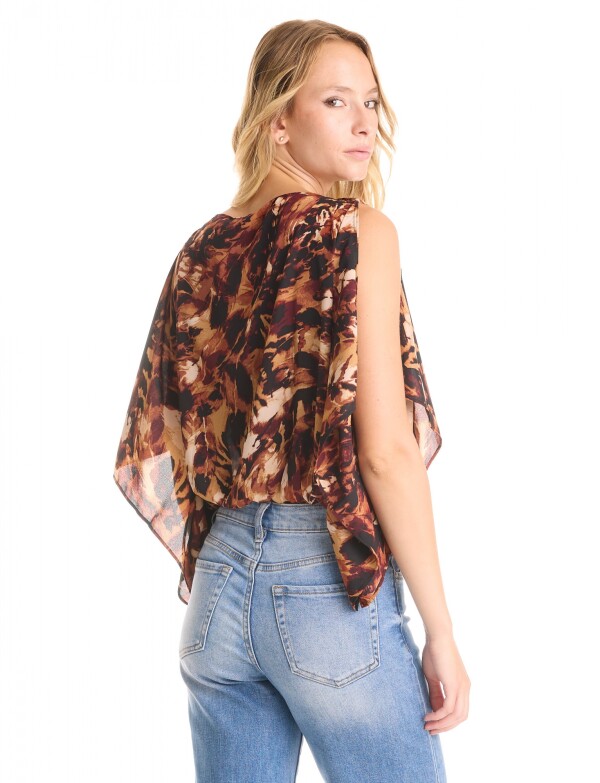 Blusa Dolman Print MULTI/TOSTADO
