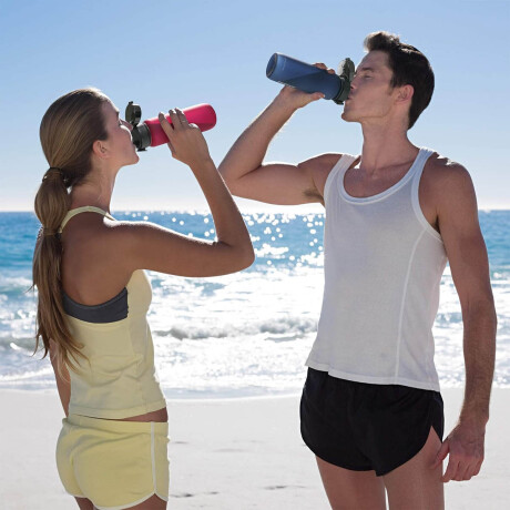 Botella Agua Deportiva Uzspace 1lt Caramañola Sin Bpa Negra