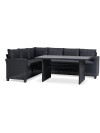 Set jardín AGERMOSE 6 plazas negro Set jardín AGERMOSE 6 plazas negro