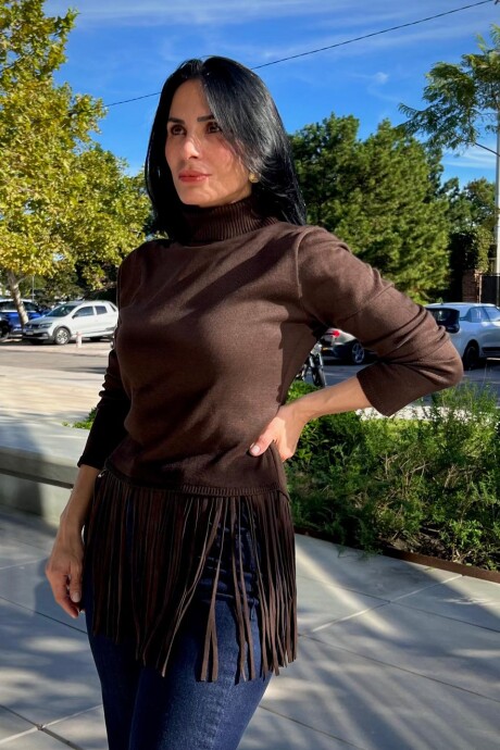 Buzo con flecos Fatima Marrón