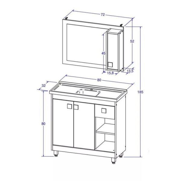 BAÑO COMPLETO N°5 INODORO CON MOCHILA + MUEBLE DE BAÑO 80 CM CON ESPEJO + GRIFERIA + CERAMICA DE PISO Y PARED BAÑO COMPLETO N°5 INODORO CON MOCHILA + MUEBLE DE BAÑO 80 CM CON ESPEJO + GRIFERIA + CERAMICA DE PISO Y PARED
