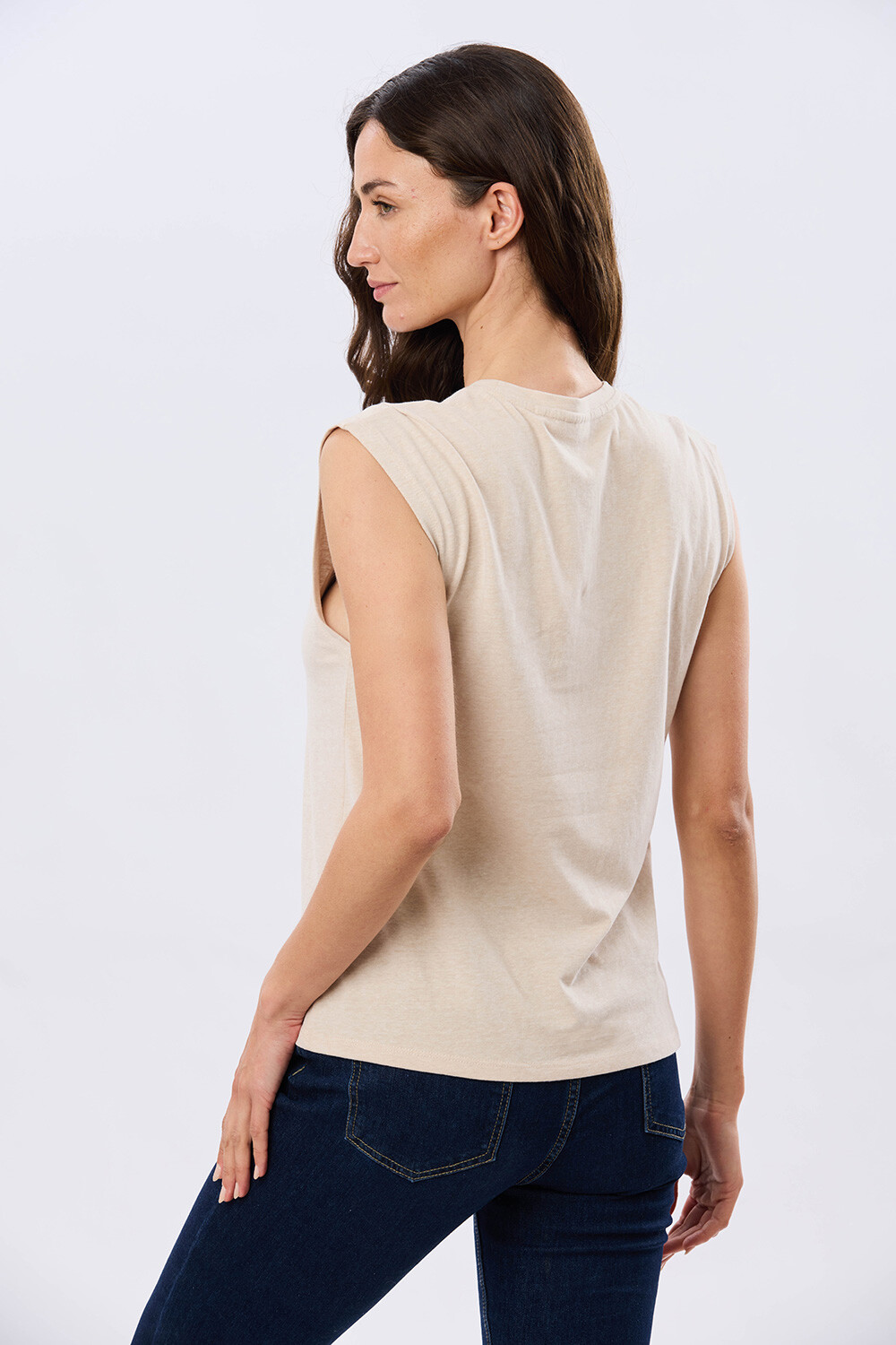 REMERA LISA DE ALGODÓN Beige