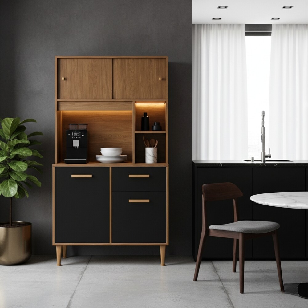 KIT DE COCINA ALACENA COMPACTA ARMARIO APARADOR - 4 PUERTAS 1 CAJÓN KIT DE COCINA ALACENA COMPACTA ARMARIO APARADOR - 4 PUERTAS 1 CAJÓN