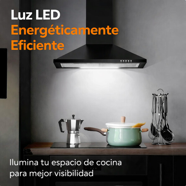 Extractor Campana De Cocina Goldtech 60 Cm CAMPANA DE COCINA GOLDTECH JTELEC132NEGR