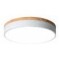 Luminaria Plafon Led Diám 30cm 18w Metal Y Madera Circular Blanco