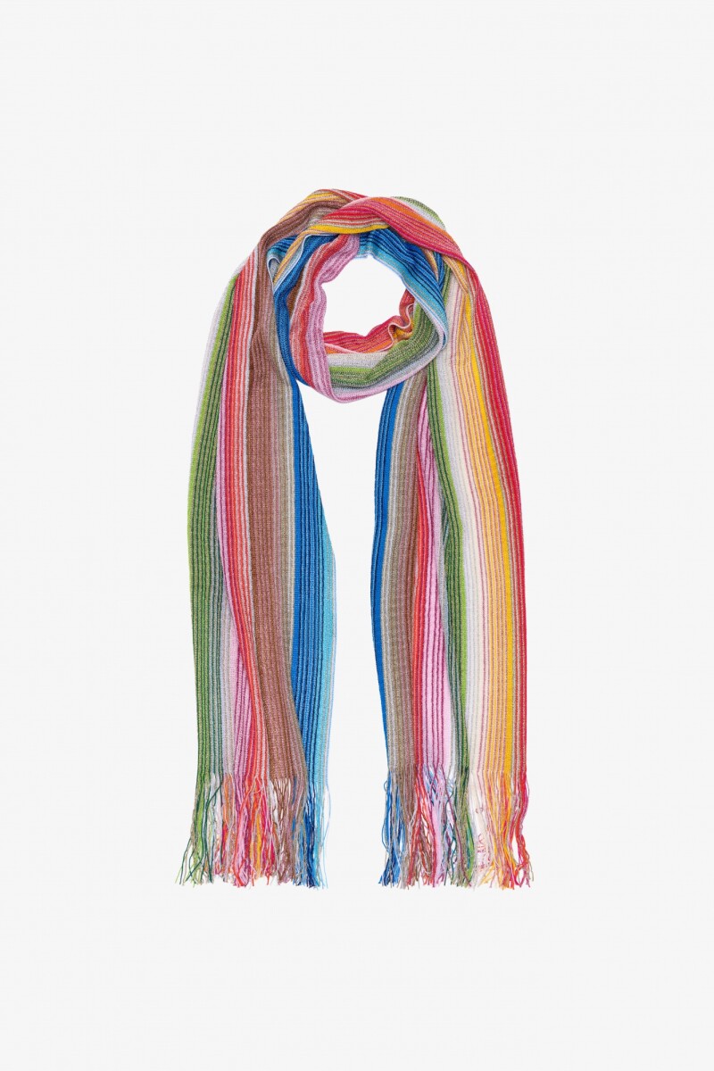 BUFANDA CON FLECOS Multicolor