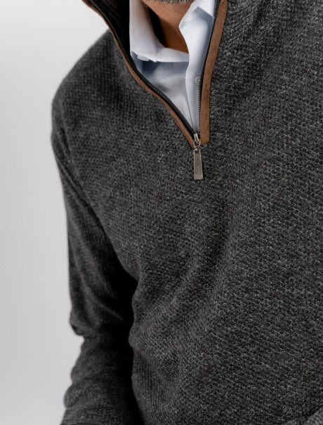 Buzo medio cierre Álamo gris oscuro