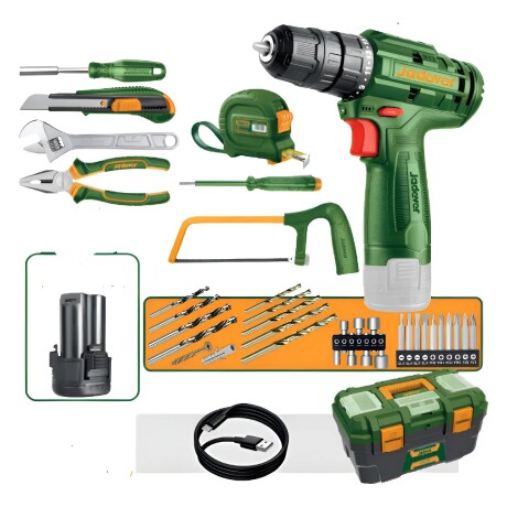 Kit de Herramientas para el Hogar con Taladro Inalámbrico Jadever 12V y Maletín Kit de Herramientas para el Hogar con Taladro Inalámbrico Jadever 12V y Maletín