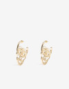 Aros Argollas Halloween Argolla Calavera Halloween - Dorado