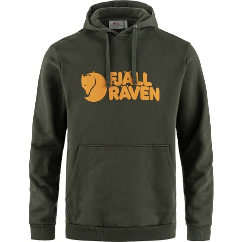 Fjällräven Logo Hoodie - Hombre Deep Forest