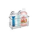 REPISA ORGANIZADOR ALTO CON VENTOSA ACERO INOX. PLATEADO