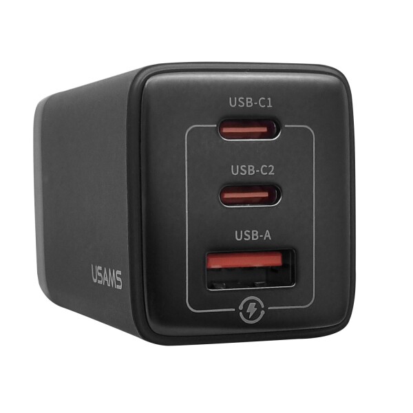 Cargador De Pared Rápido 65w 3 Puertos USB-C USB Usams Cargador De Pared Rápido 65w 3 Puertos USB-C USB Usams