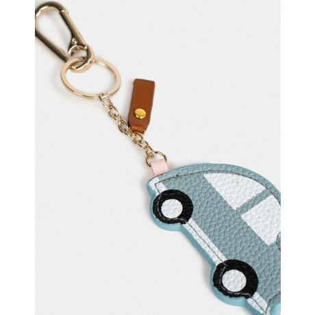 Llavero Y Charm De Autito De Pu Azul Celeste
