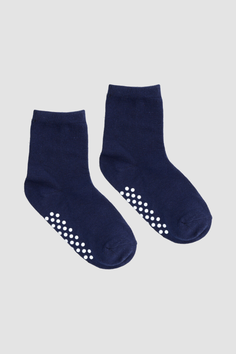 Medias lisas con antideslizante - Azul 