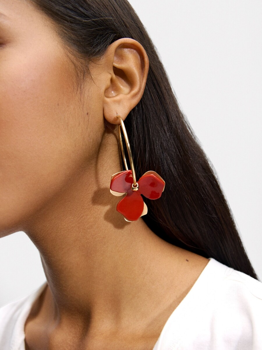 Aros Con Flor naranja