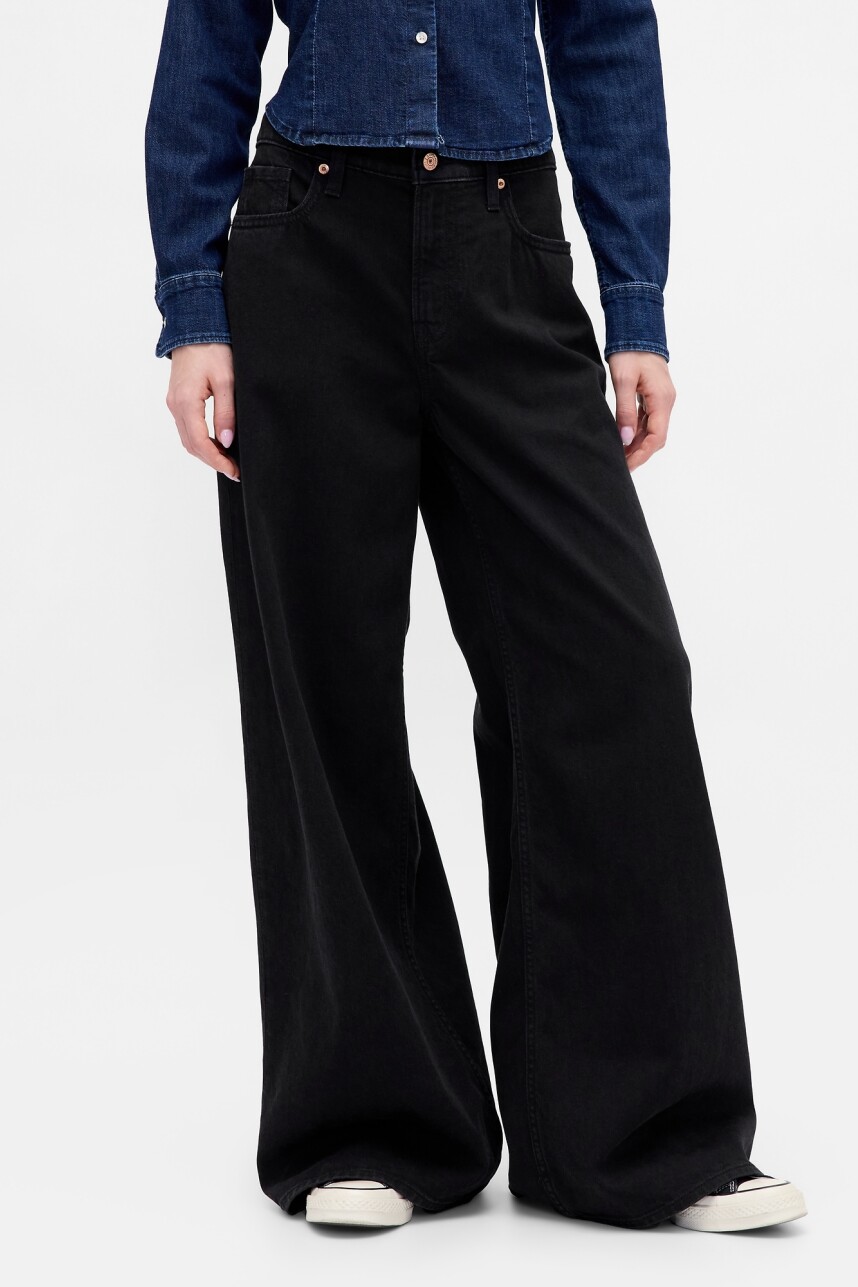 Jean Super Baggy Tiro Bajo Mujer Black 1
