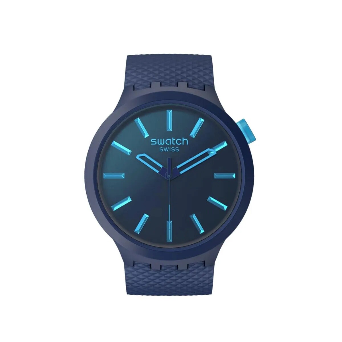 Reloj Swatch Sb05n113 Indigo Glow Unisex De Silicona Azul 