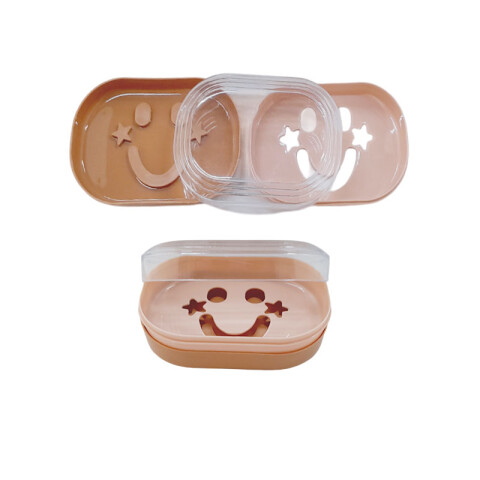 Jabonera sonrisa transparente con tapa 3 colores Jabonera Sonrisa Transparente Con Tapa 3 Colores