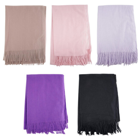 Pashmina lisa con flecos Pashmina lisa con flecos