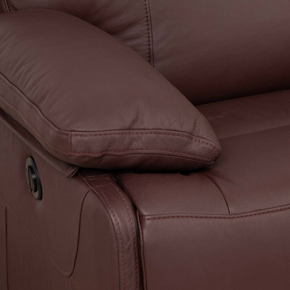 RECLINABLE 3 CUERPOS CUERO MARRON HOSHI MERLOT