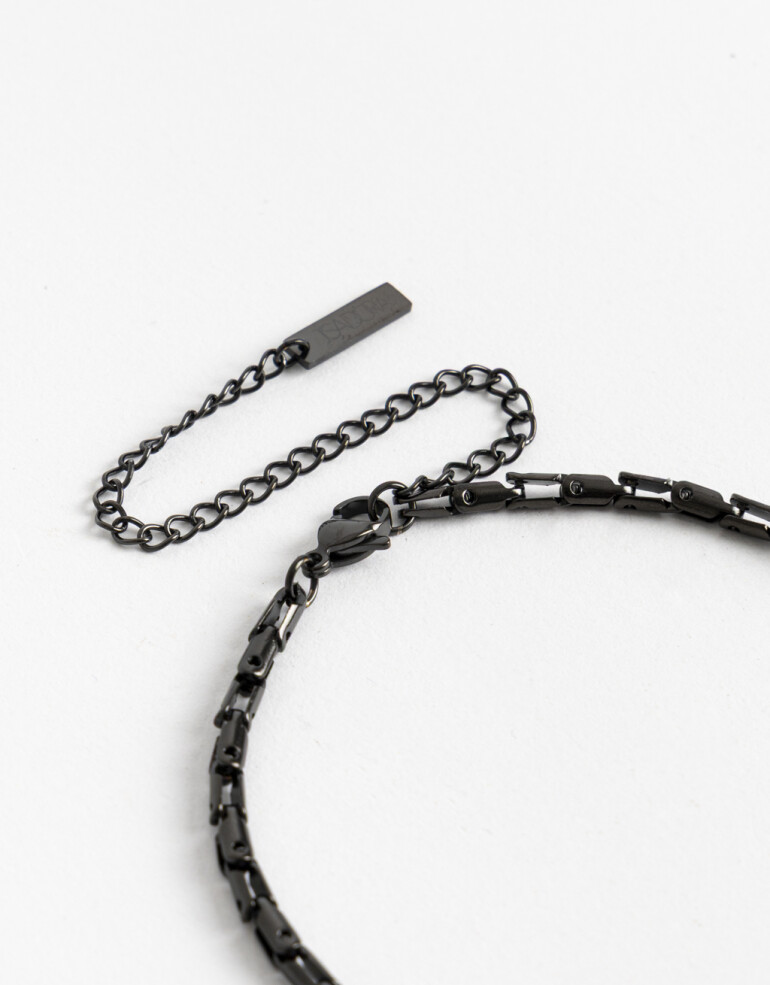 Collares Cortos Color Collar Corto De Acero Men´s Collection - Negro