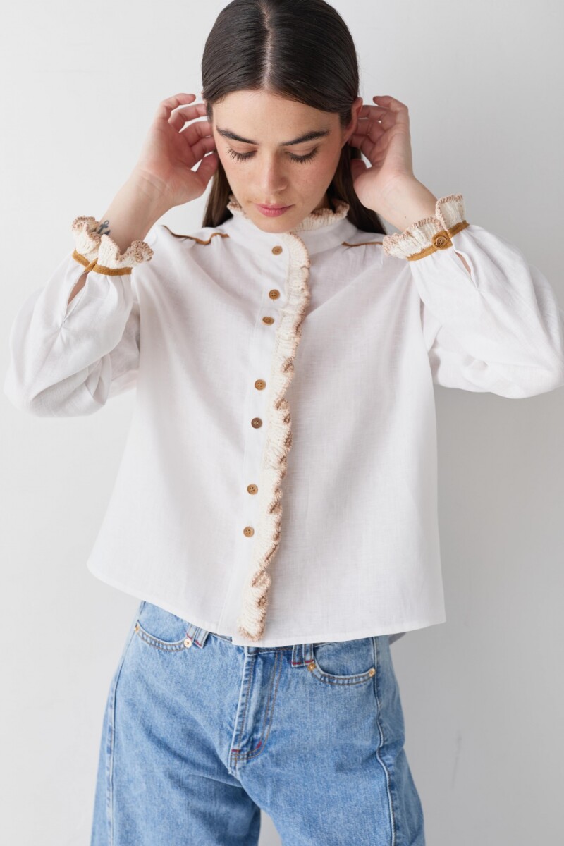 CAMISA SWIM CROCHET Blanco