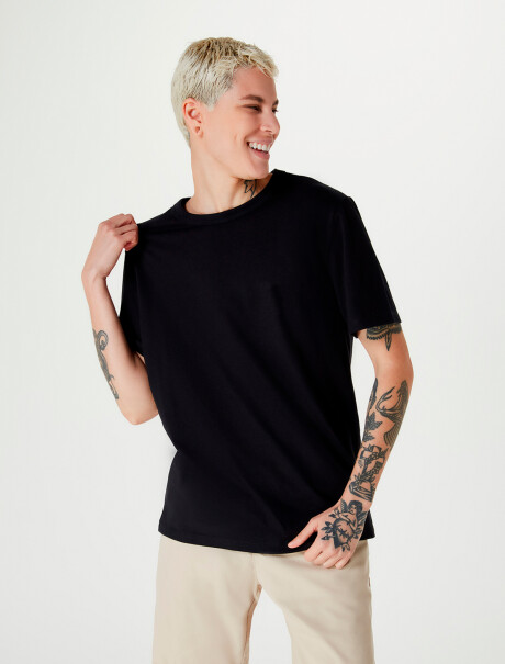 CAMISETAS BÁSICAS MANGA CORTA SLIM NEGRO