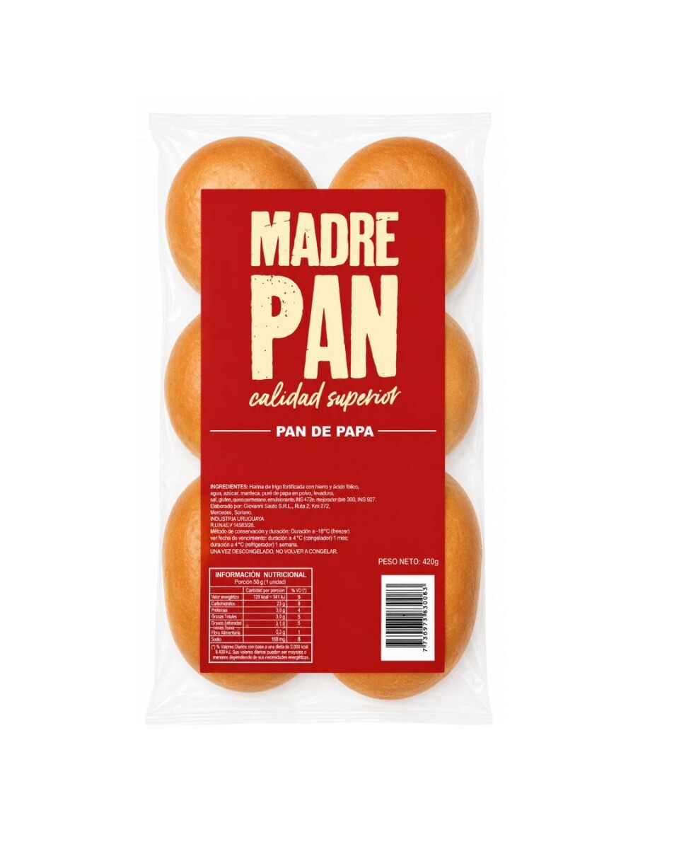 PAN DE PAPA X 6 MADRE PAN 