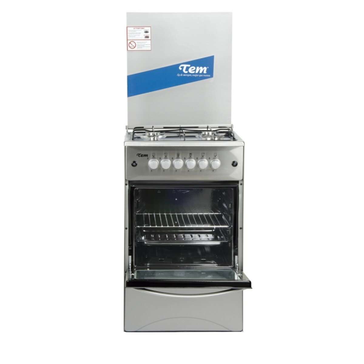 Cocina Gas Tem Mery Inox. Con Gril A Gas 