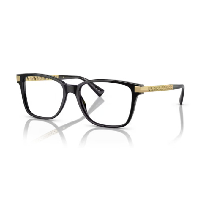 Versace Receta 3340 Negro y patillas doradas