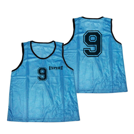Pack X10 Chaleco Entrenamiento C/ Número Fútbol Voley Celeste
