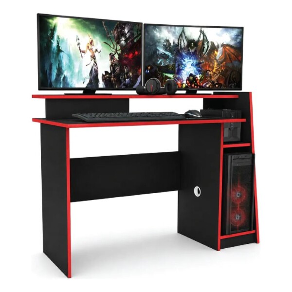 ESCRITORIO GAMER EVOLUTION - NEGRO Y ROJO ESCRITORIO GAMER EVOLUTION - NEGRO Y ROJO