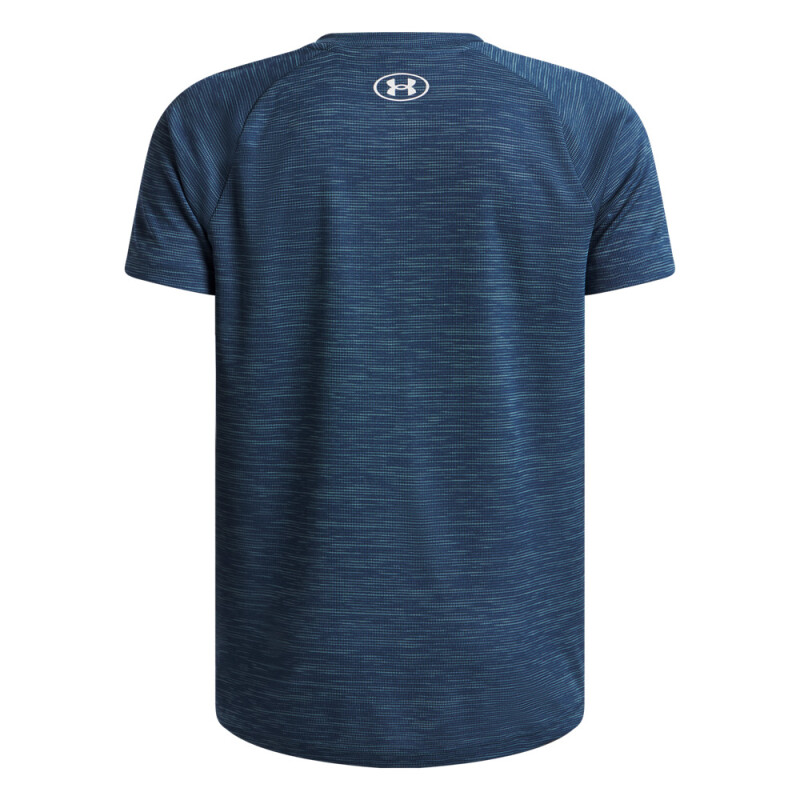 UA Tech Textured SS-ORG BLU-498
